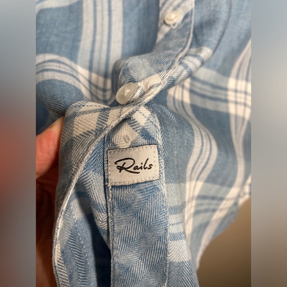 Rails Hunter Plaid Long Sleeve Button Down Shirt // Marine White - Picture 8 of 11